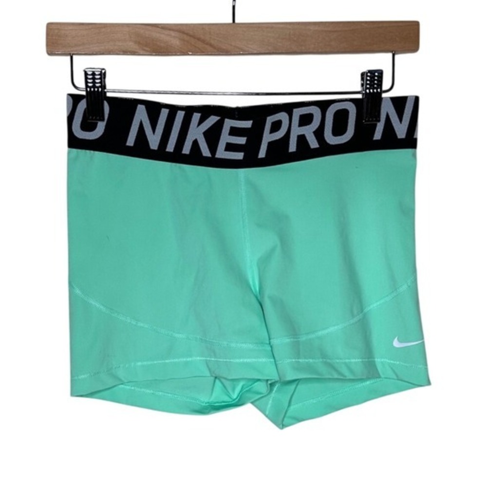 Nike Pro Women's Dri Fit Training 3" Shorts size Large Mint Green